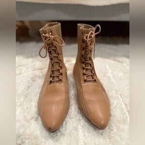 Tan Lace Up Booties - Size 8